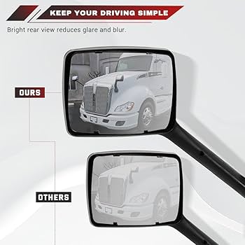 Amazon.com: Sterlix Pair Hood Mirror for Kenworth T680